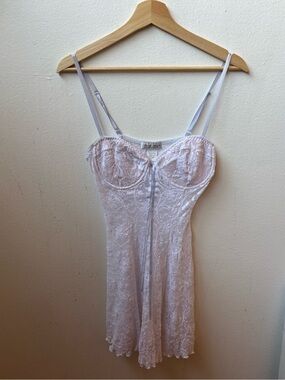 Seductive wear Lace dress in Pale